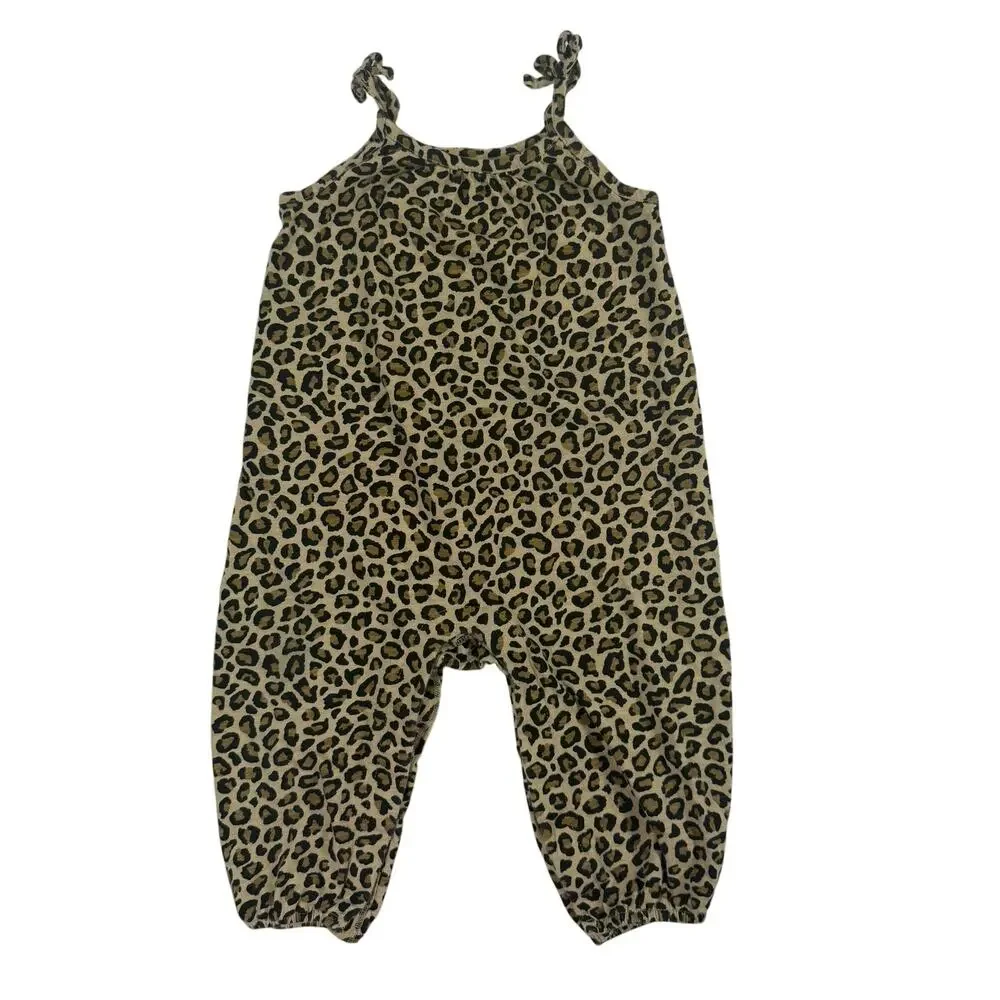 Old Navy Baby 18-24M Leopard Print Romper Snap Leg Jumpsuit